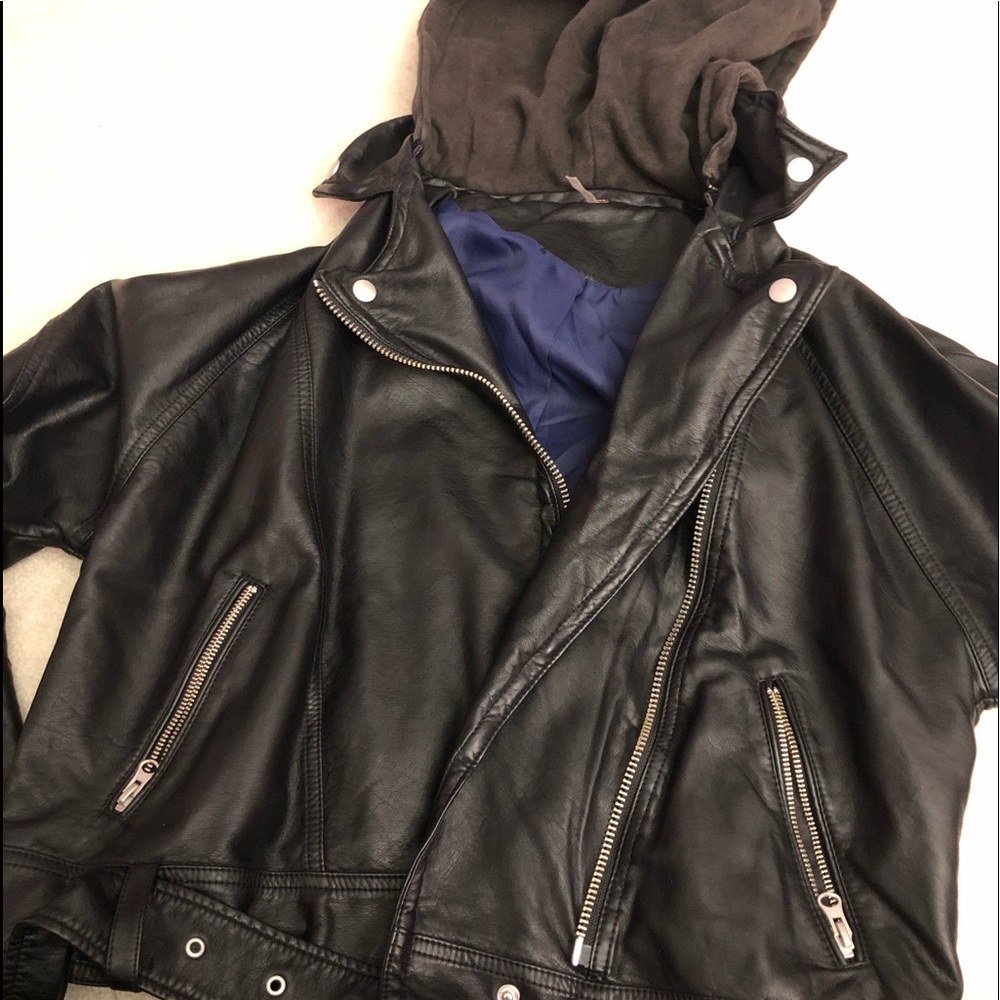 Free People black leather jacket